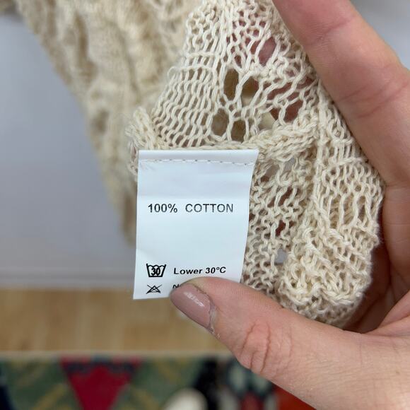 Revolve SNDYS Ruched Open Knit Fate Mini Dress Swimsuit Coverup Dress Medium - Picture 7 of 7